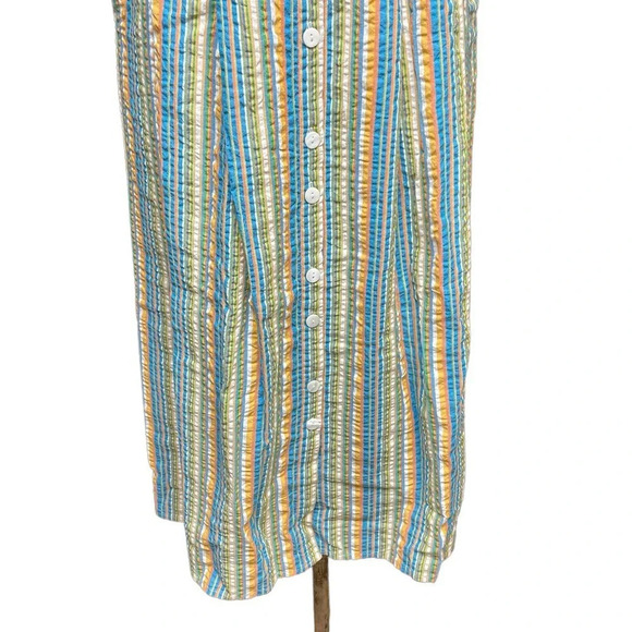 Roller Rabbit Seersucker Lindy Dress Rainbow Stripe Size Medium - Picture 6 of 11